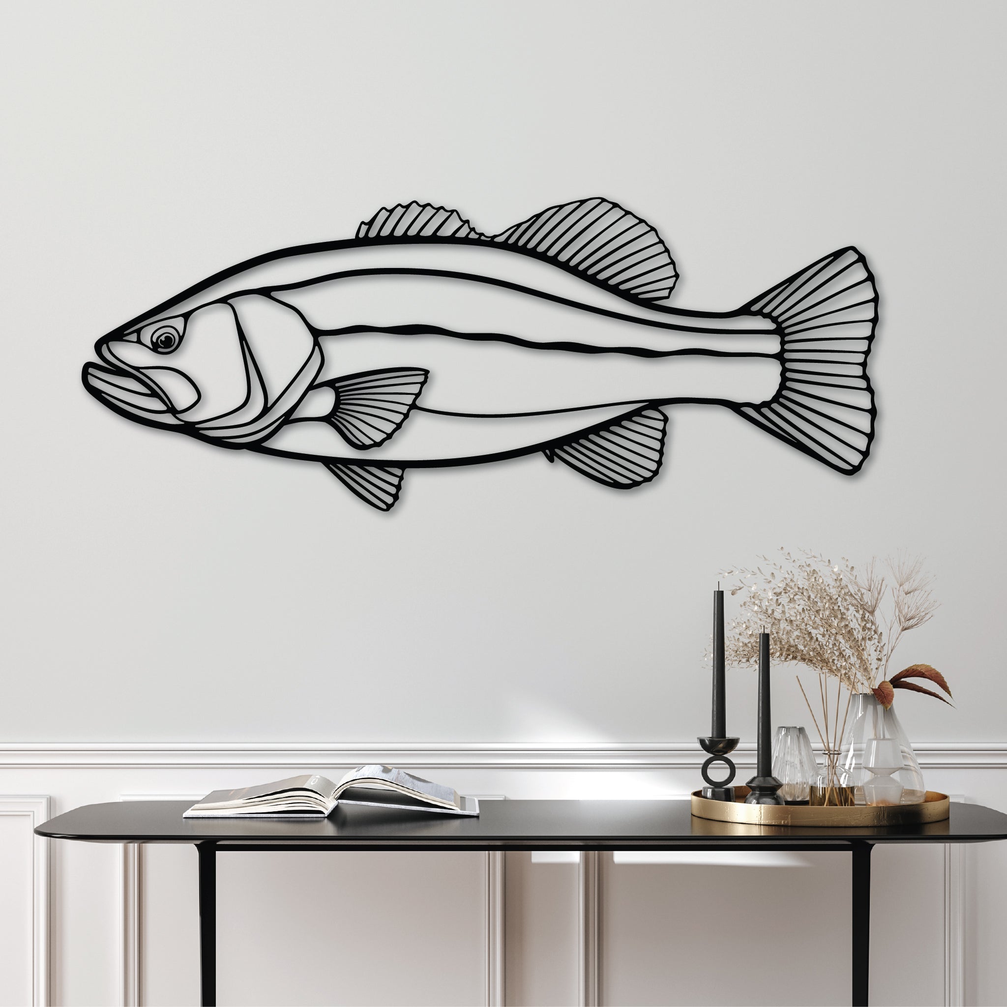 Largemouth Bass Fish - Metal Wall Art