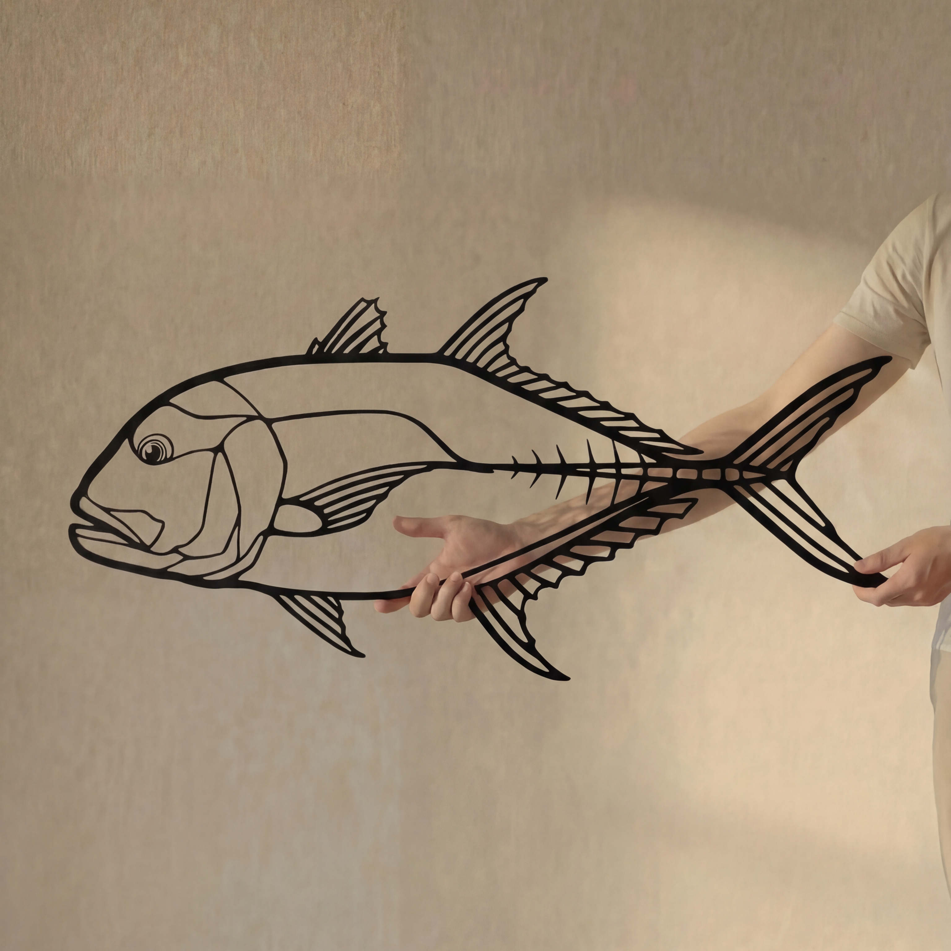 Giant Trevally Fish - Metal Wall Art