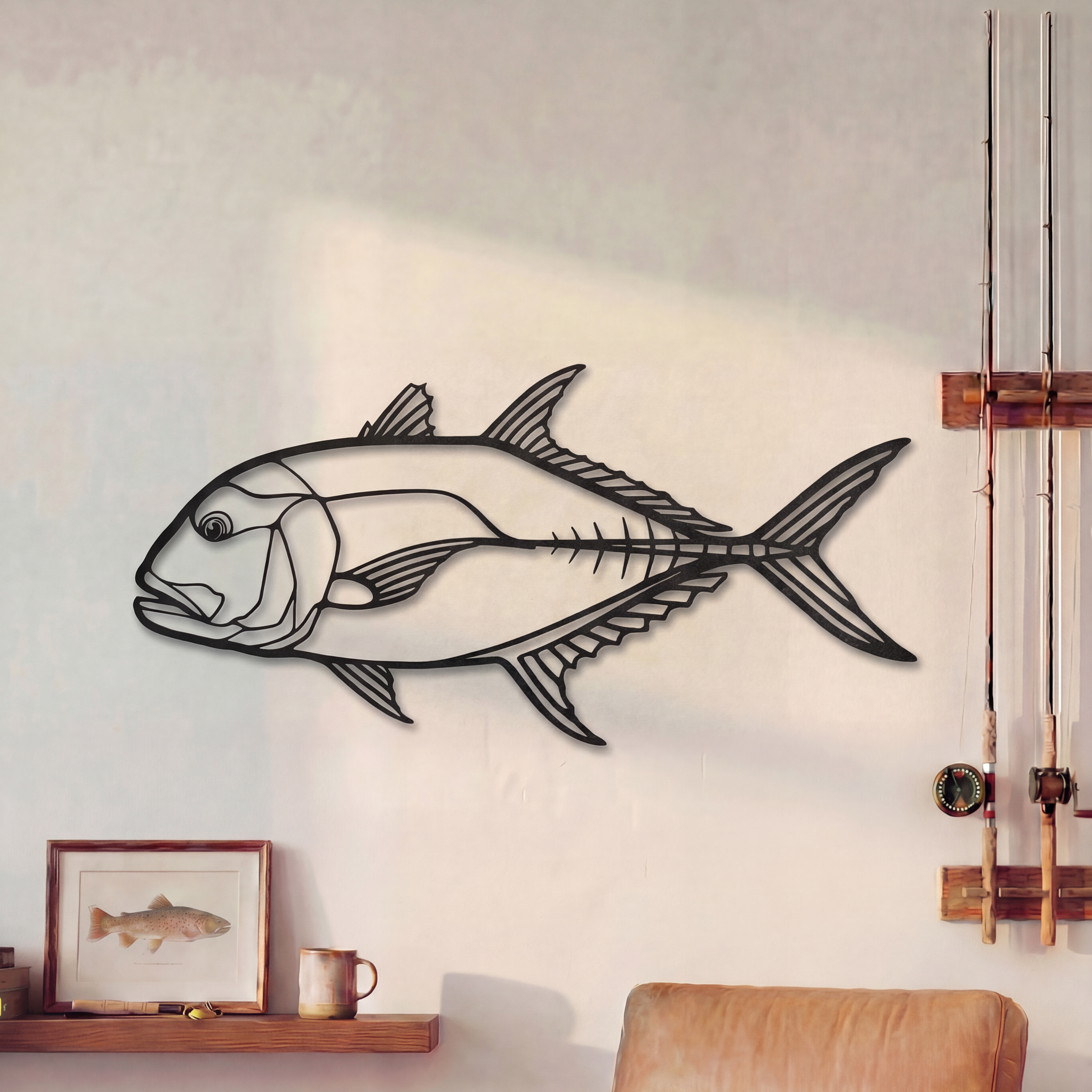 Giant Trevally Fish - Metal Wall Art