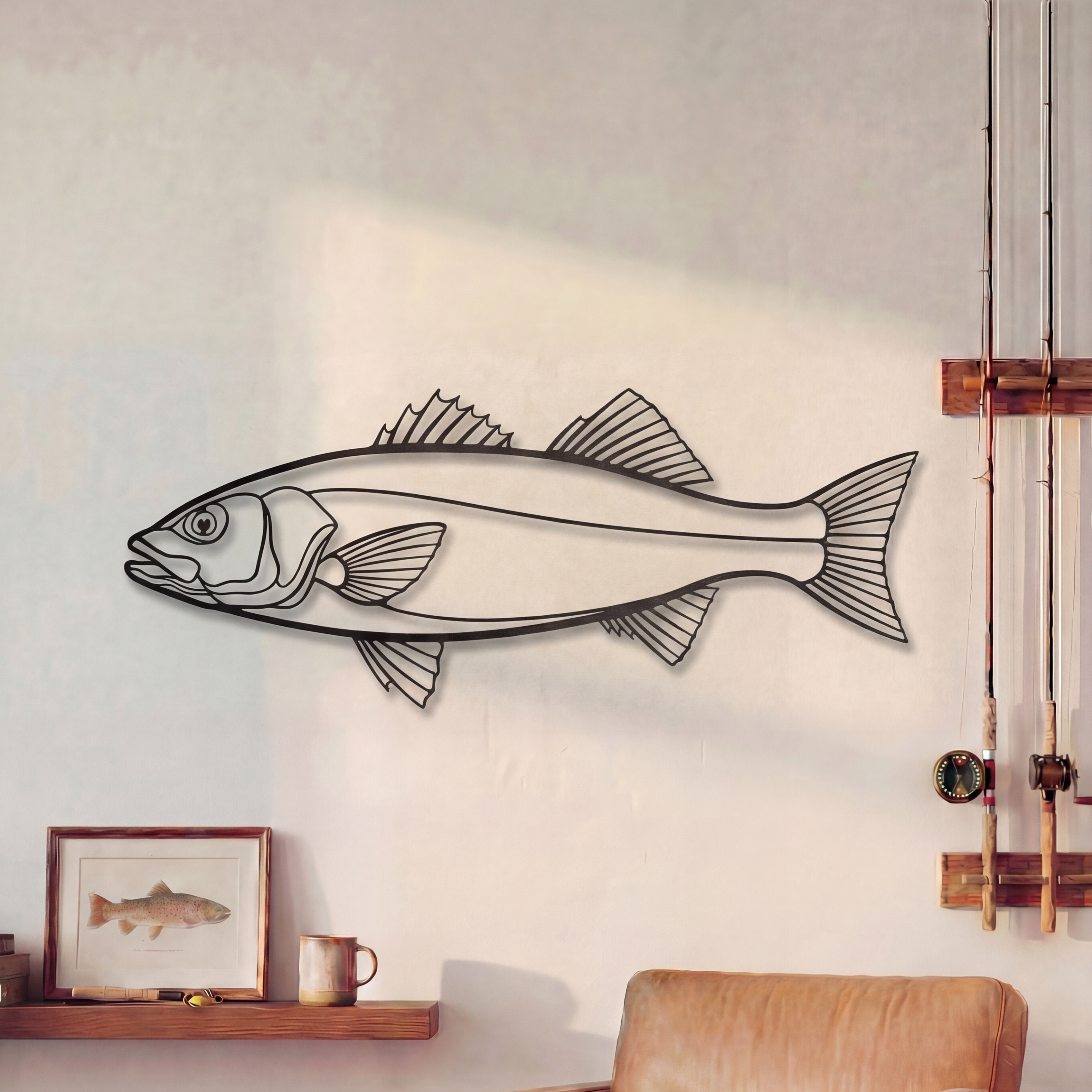 European Sea Bass - Metal Wall Art