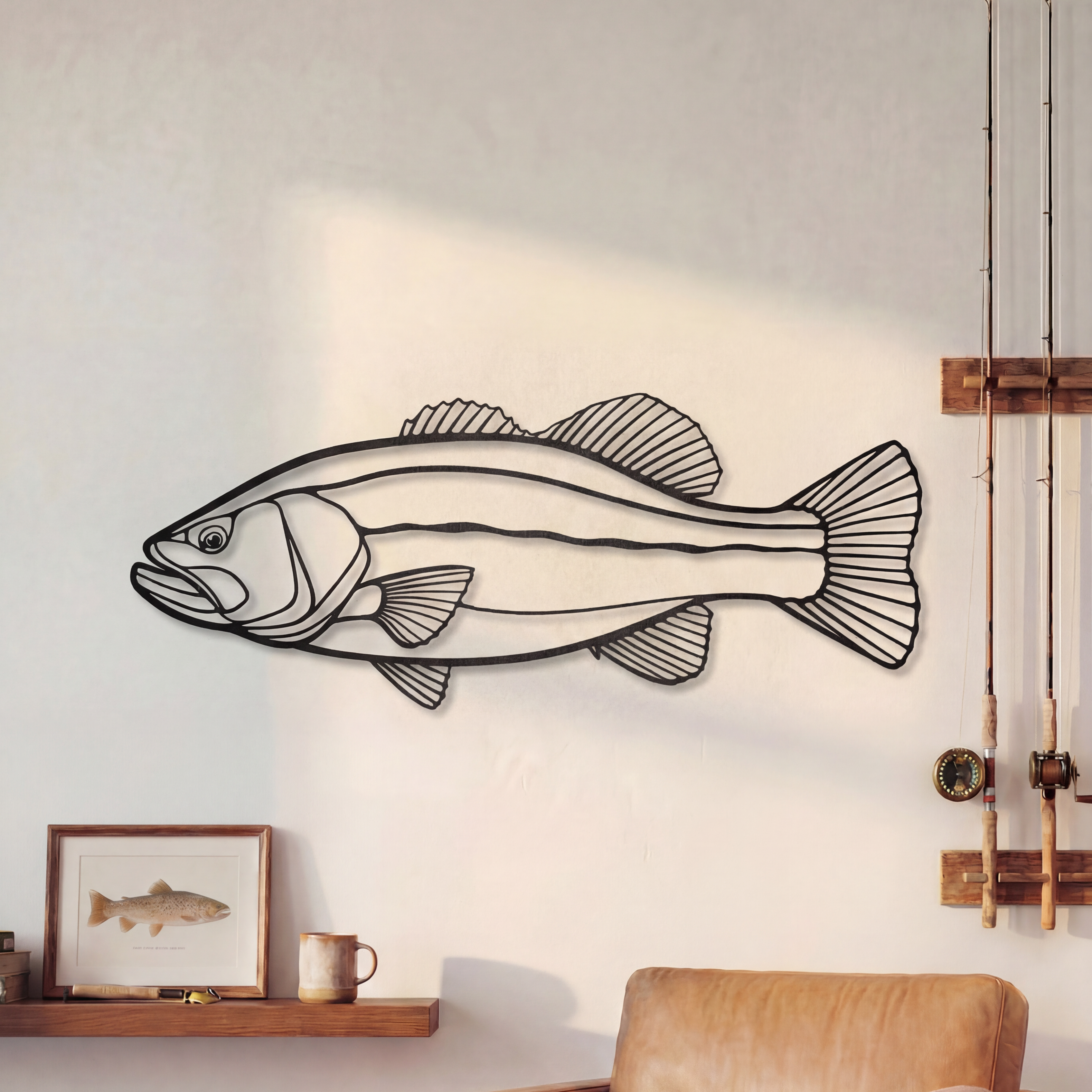 Largemouth Bass Fish - Metal Wall Art
