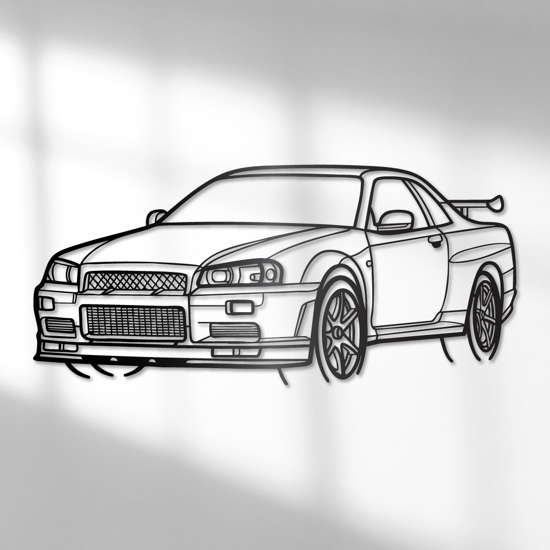 Nissan Skyline GT-R R34 - Metal Wall Art