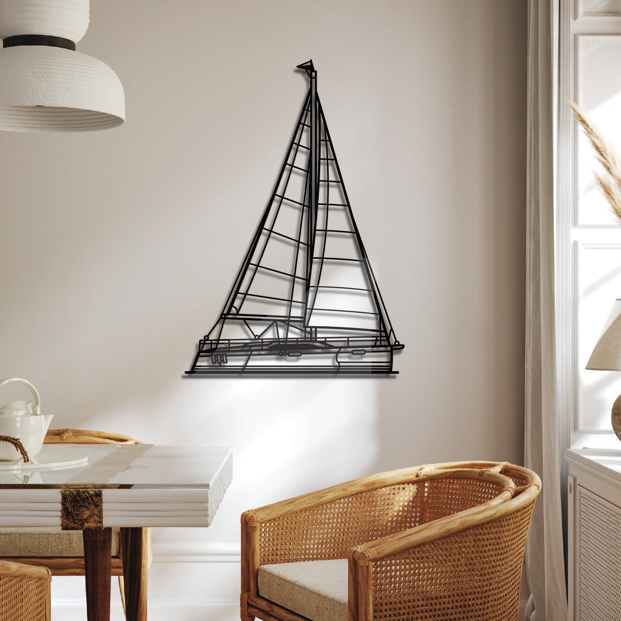 Small Sailing Boat - Metal Wall Art - 02