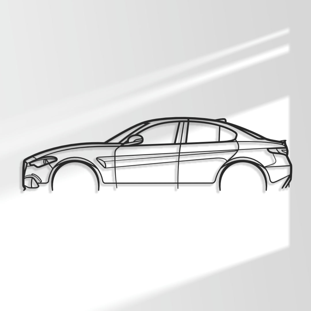 Alfa Romeo Giulia Quadrifoglio - Metal Wall Art