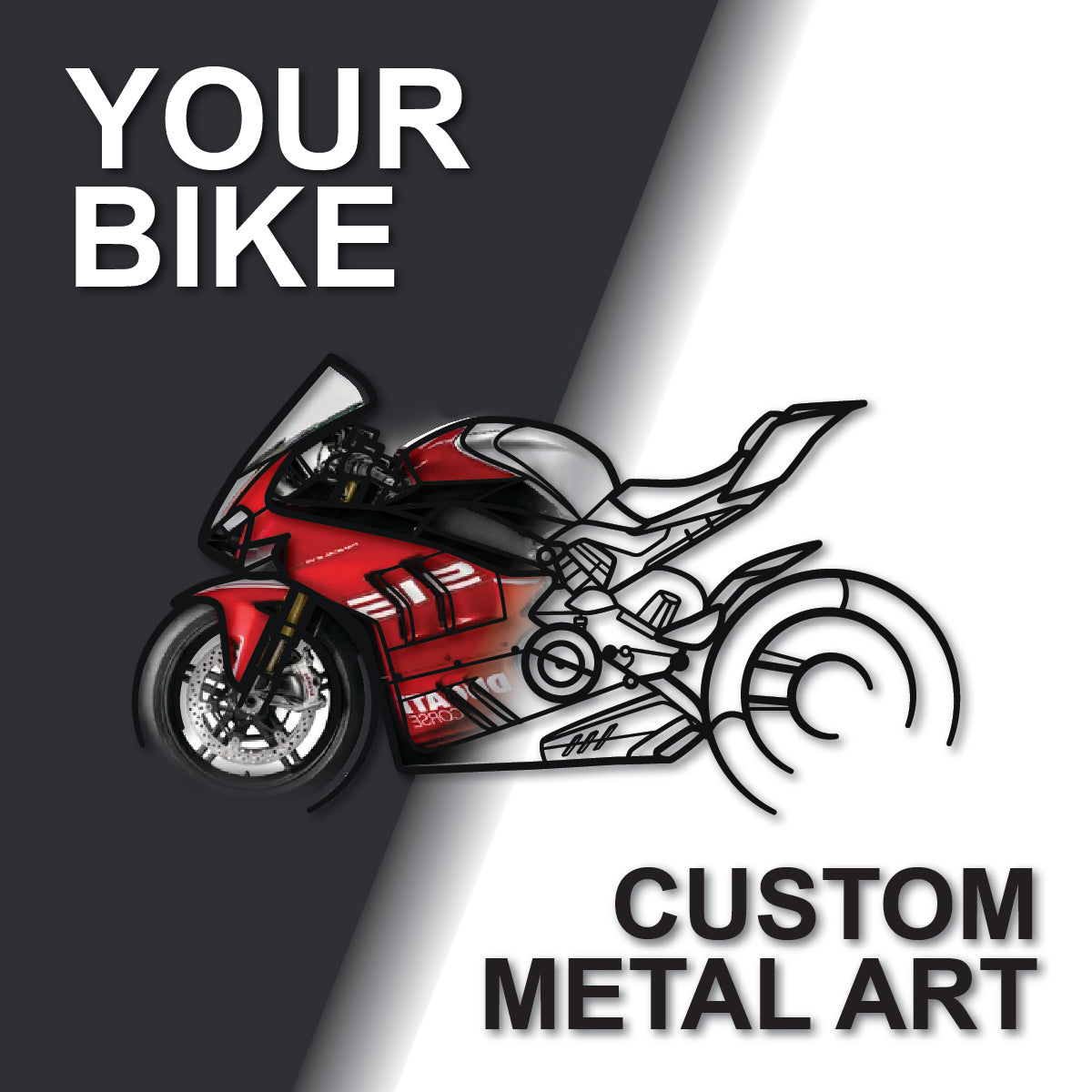 Custom Motorbike - Metal Wall Art