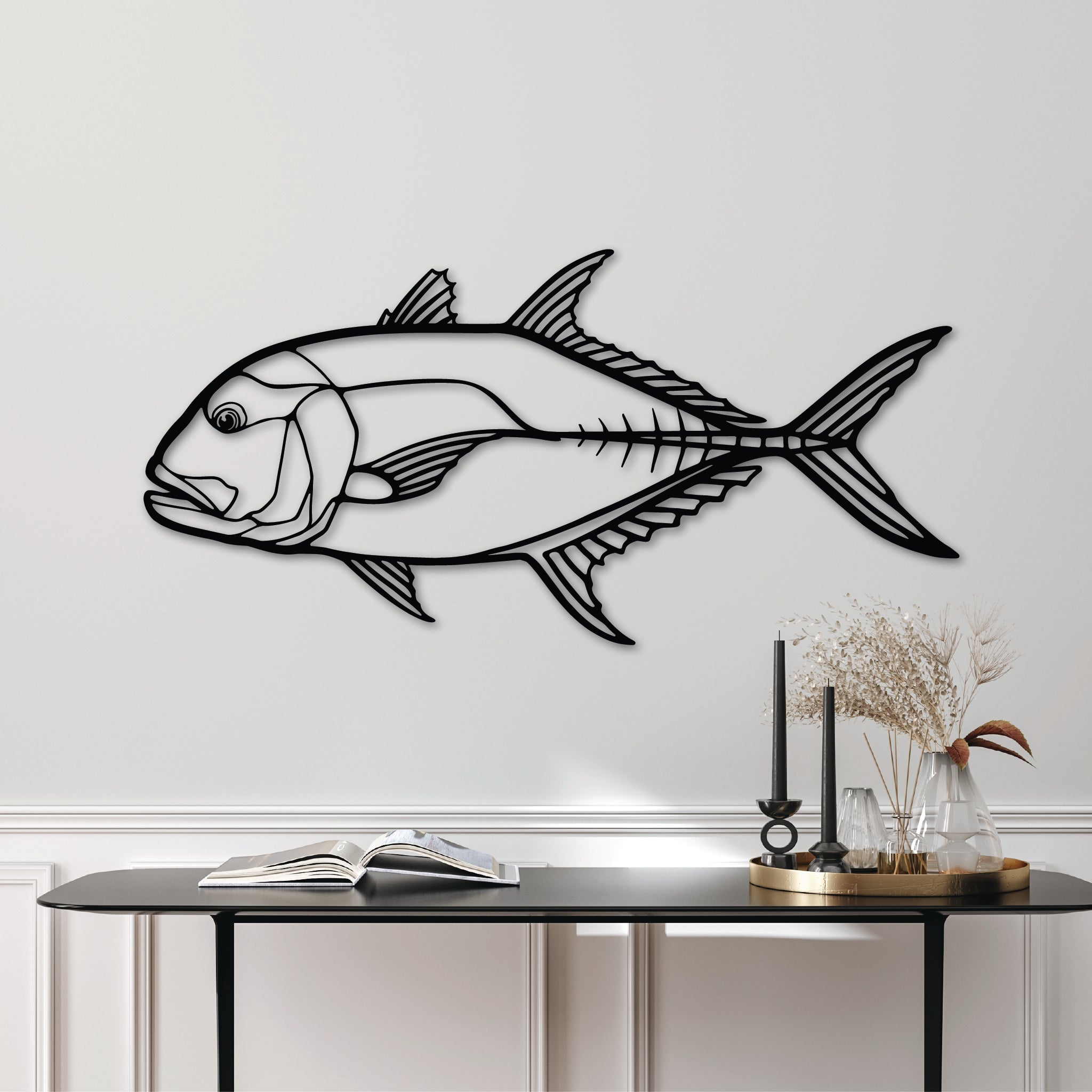 Giant Trevally Fish - Metal Wall Art