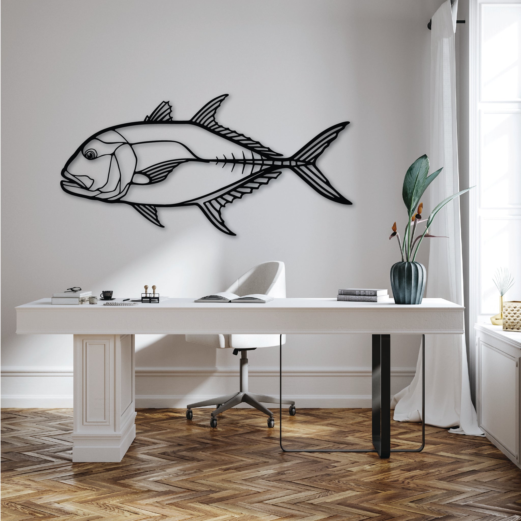 Giant Trevally Fish - Metal Wall Art