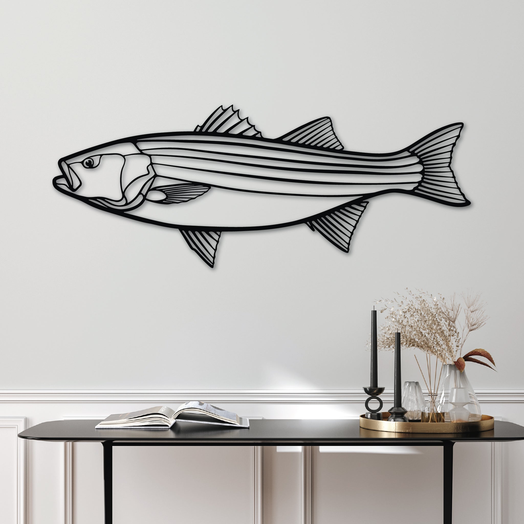 Striped Bass Fish - Metal Wall Art