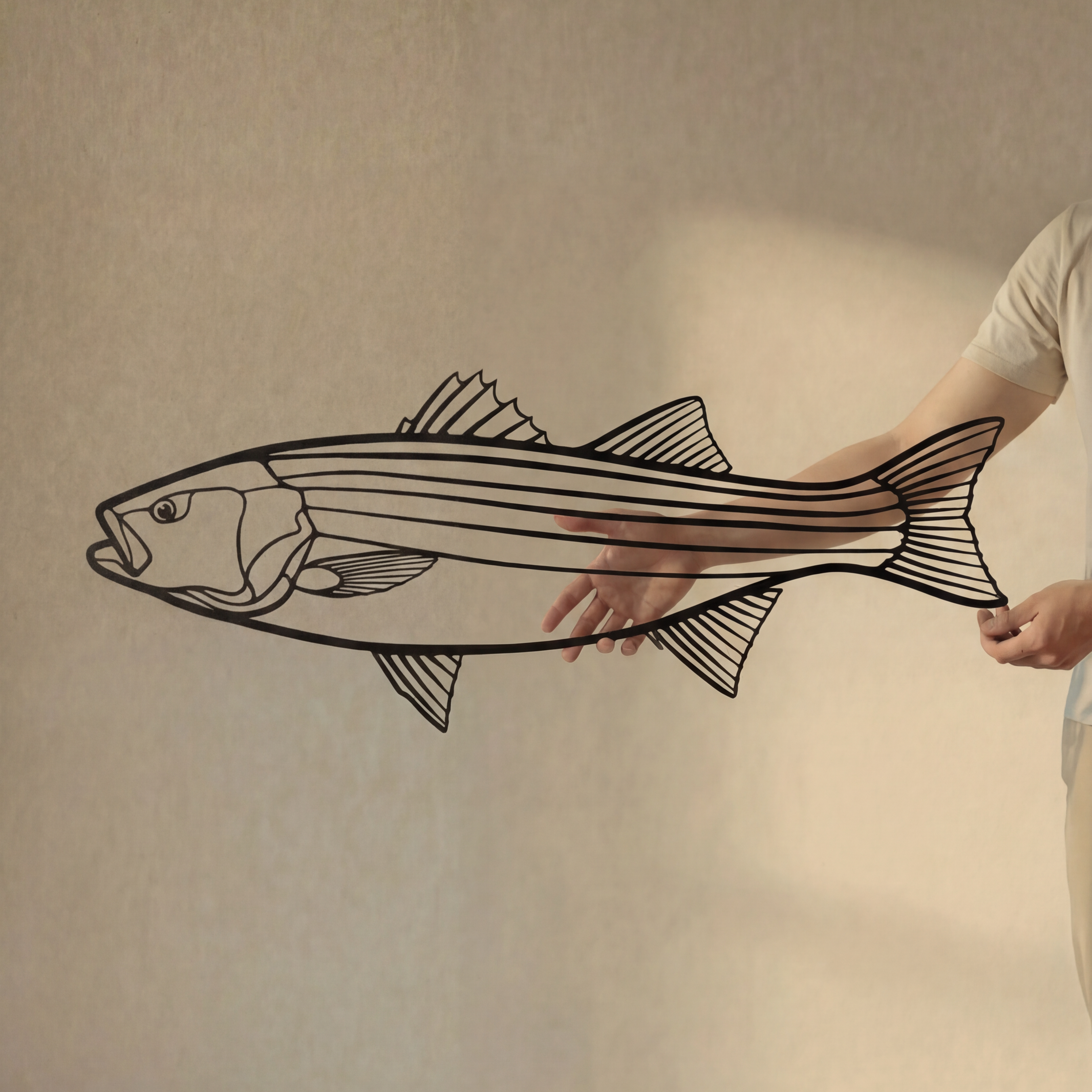 Striped Bass Fish - Metal Wall Art