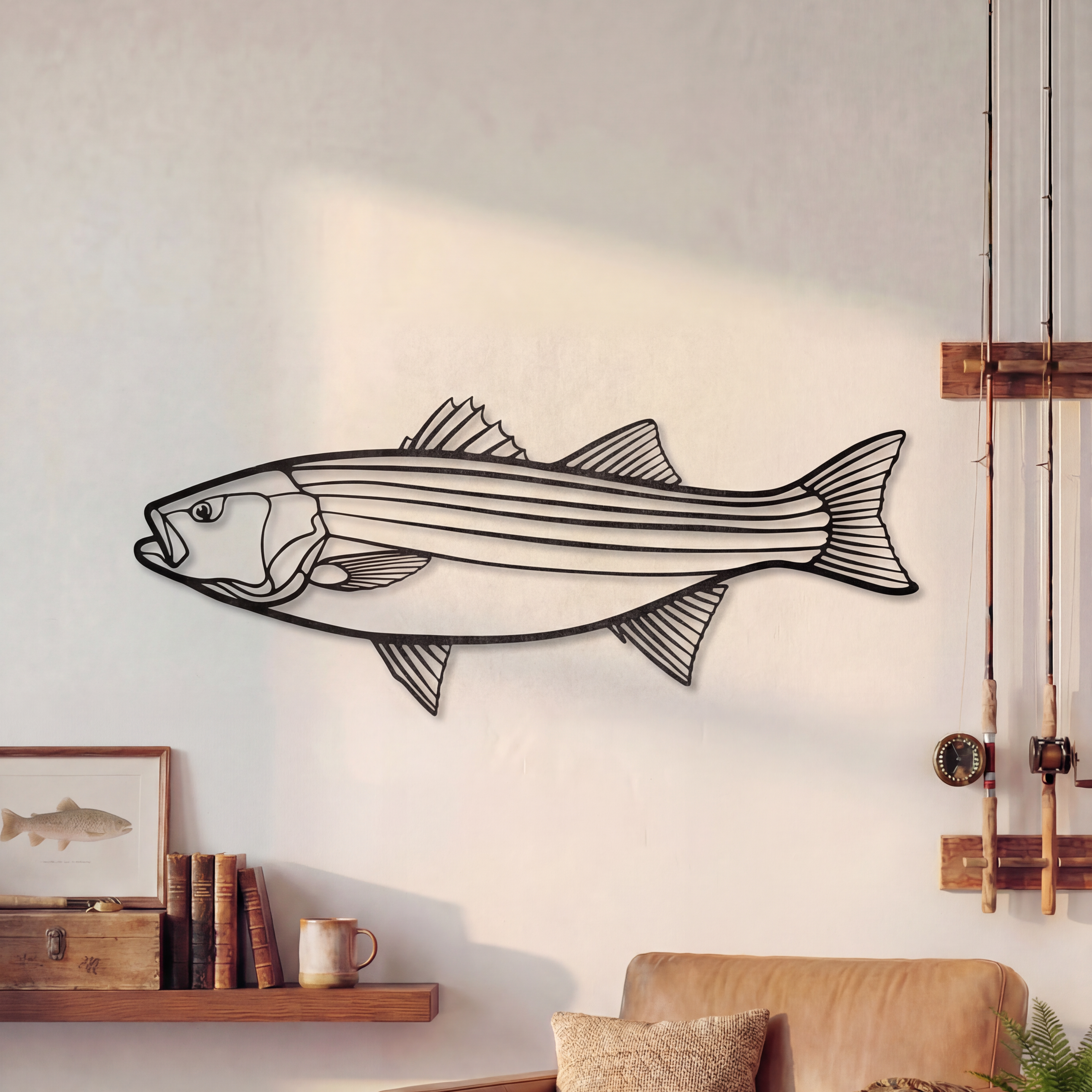 Striped Bass Fish - Metal Wall Art