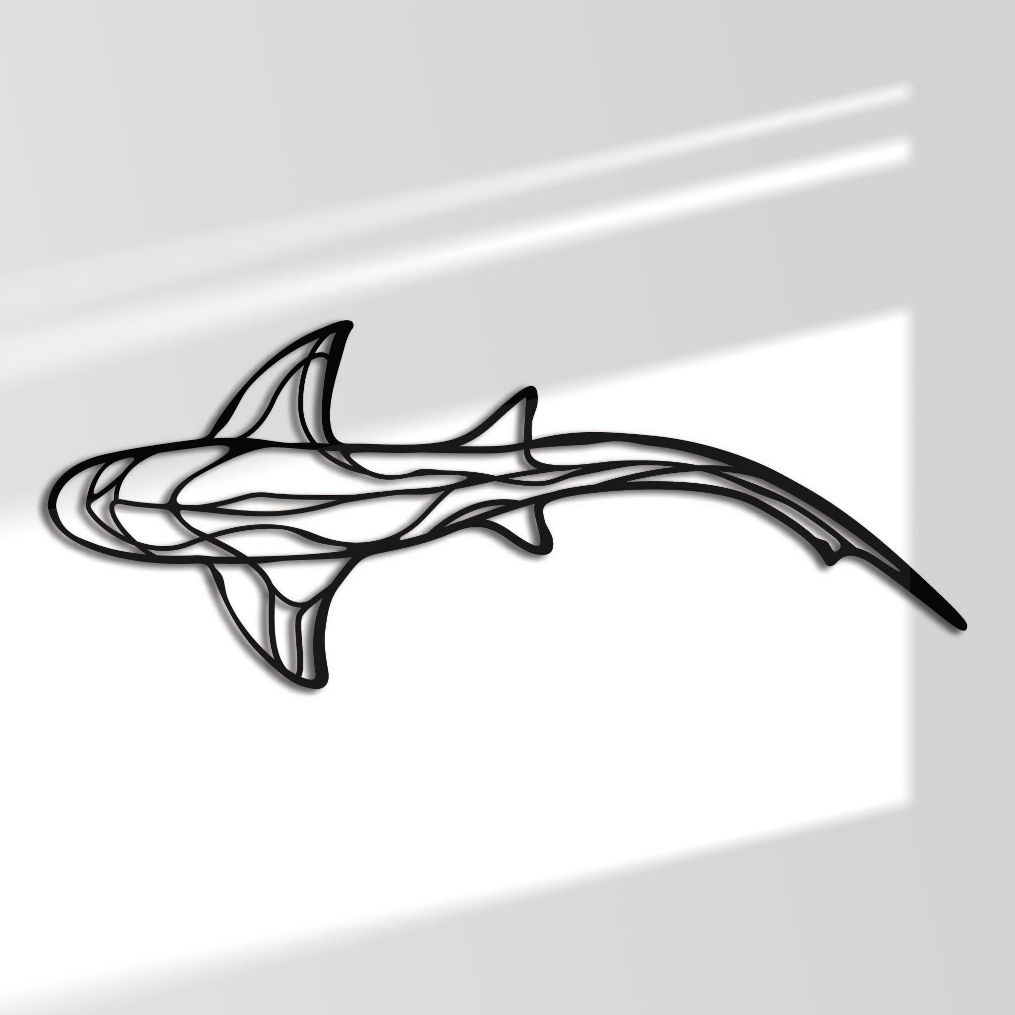 Reef Shark Curved - Metal Wall Art