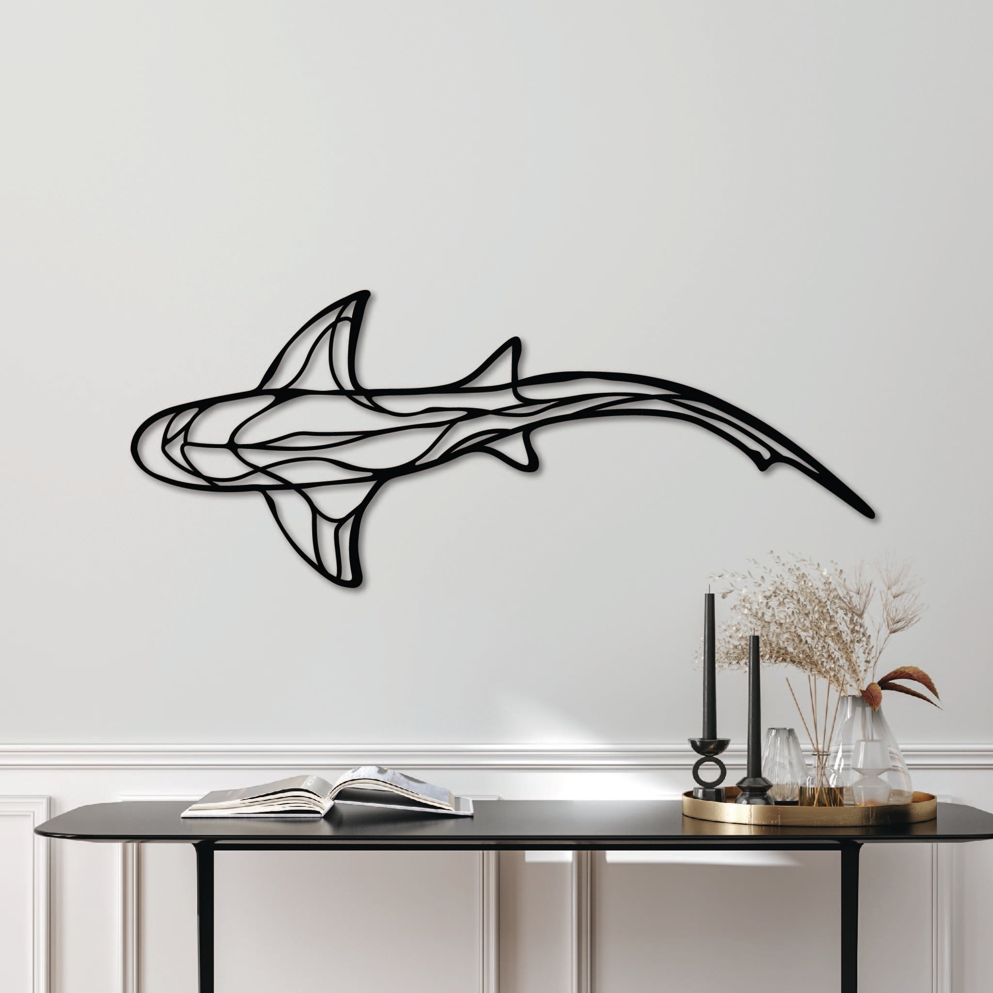 Reef Shark Curved - Metal Wall Art